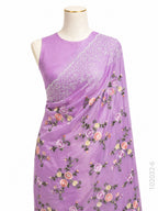 Kora Organza Embroidery Work Floral Banarasi Saree