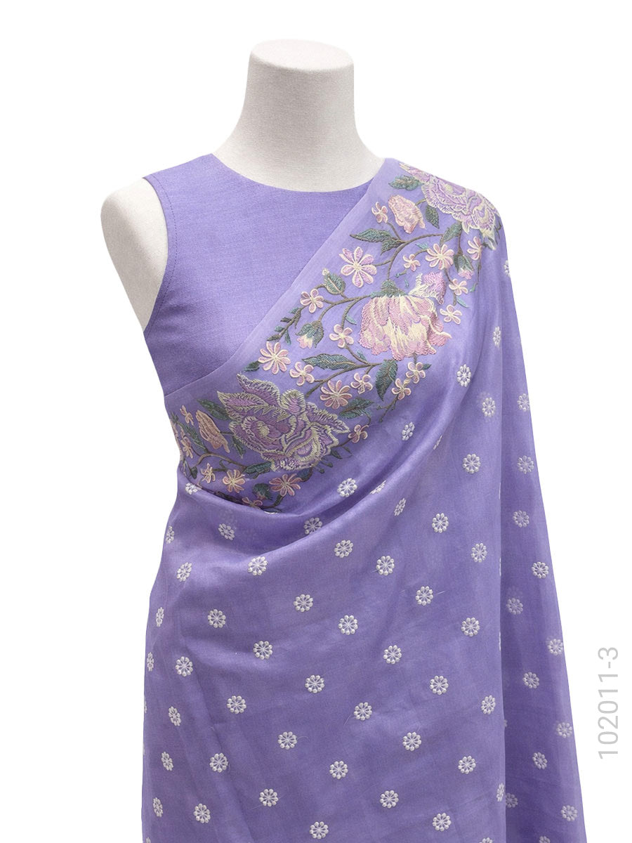 Kora Organza Embroidery Work Designer Banarasi Saree