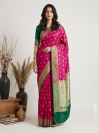 Satin Silk Zari Buti Work Banarasi Saree