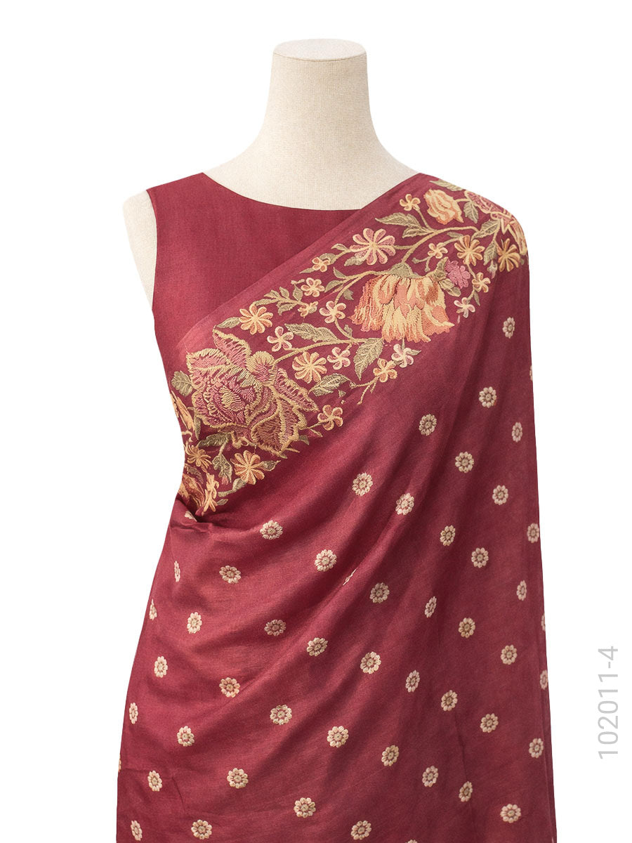 Kora Organza Embroidery Work Designer Banarasi Saree