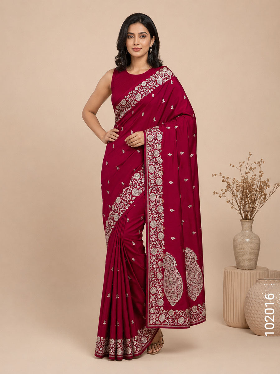 Mashru Silk Zari Work Buti Banarasi Saree
