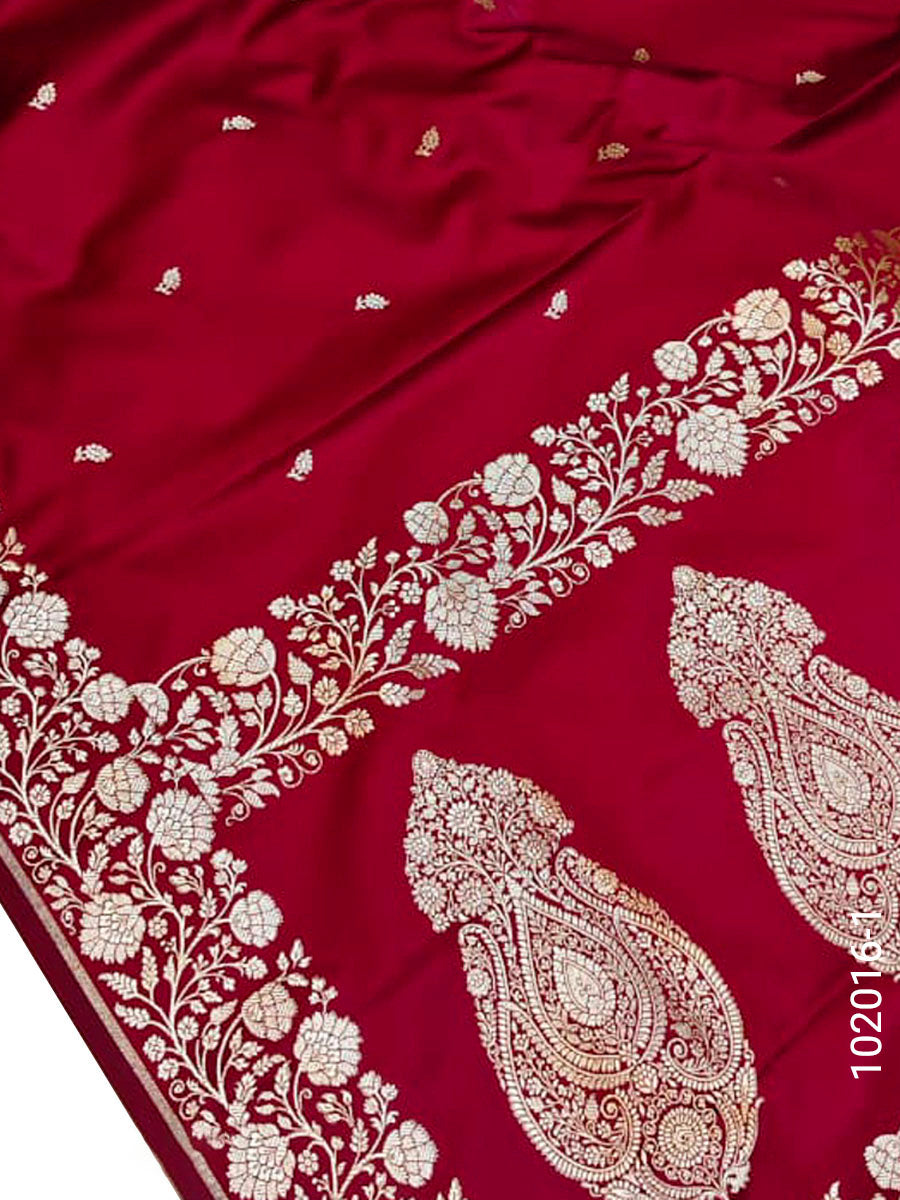Mashru Silk Zari Work Buti Banarasi Saree