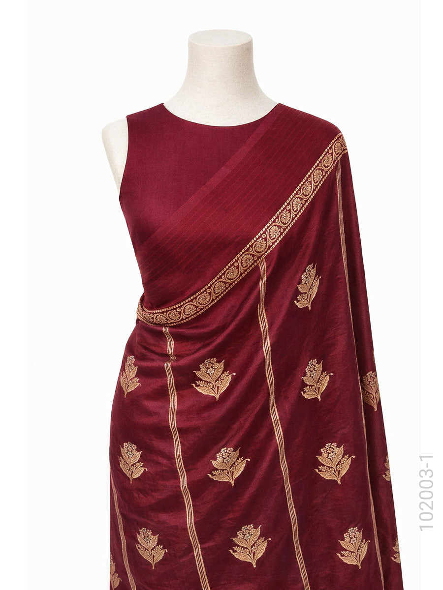 Soft Silk Zari Work Buta Banarasi Saree