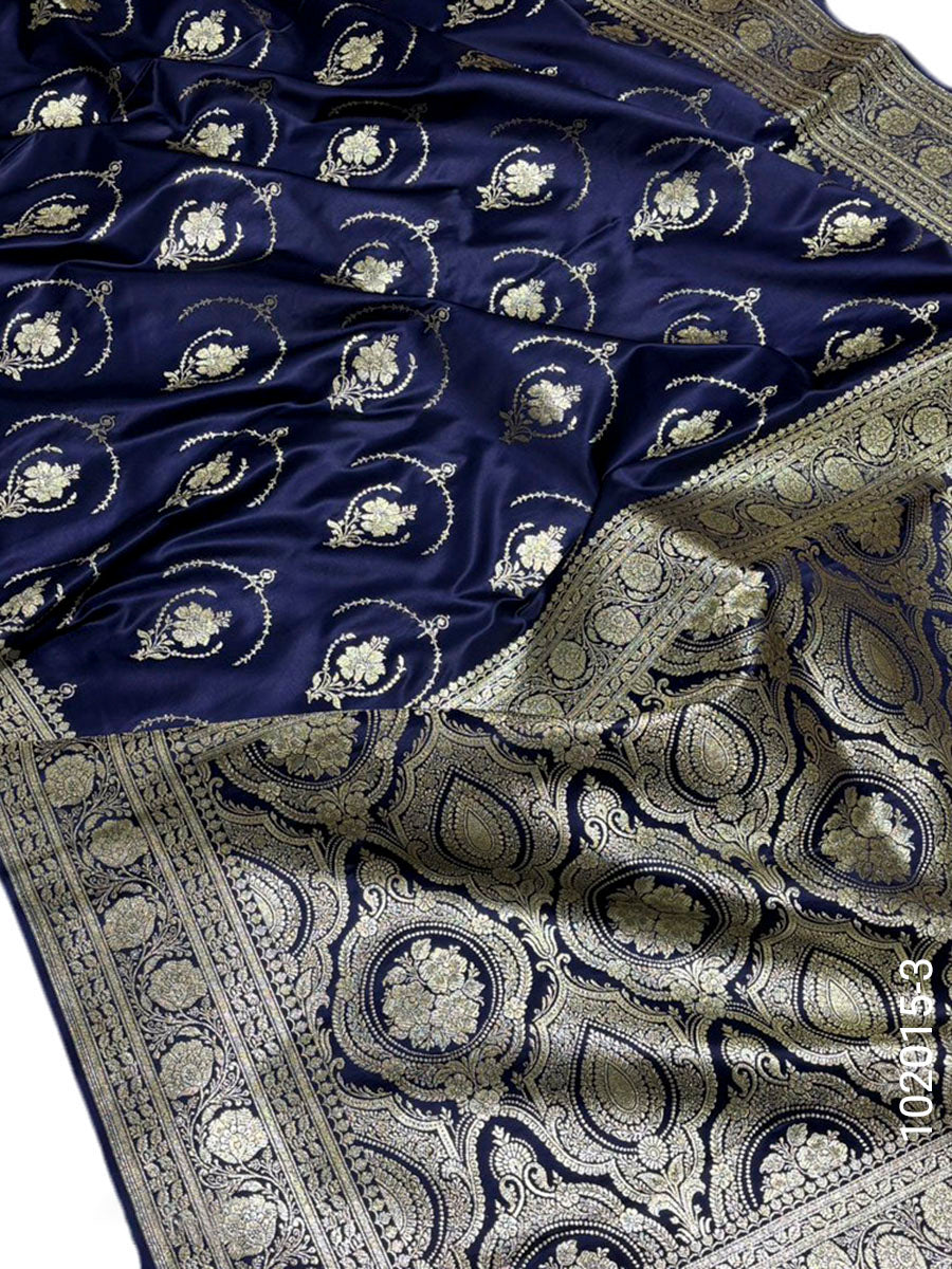 Mashru Silk Zari Work Jaal Banarasi Saree