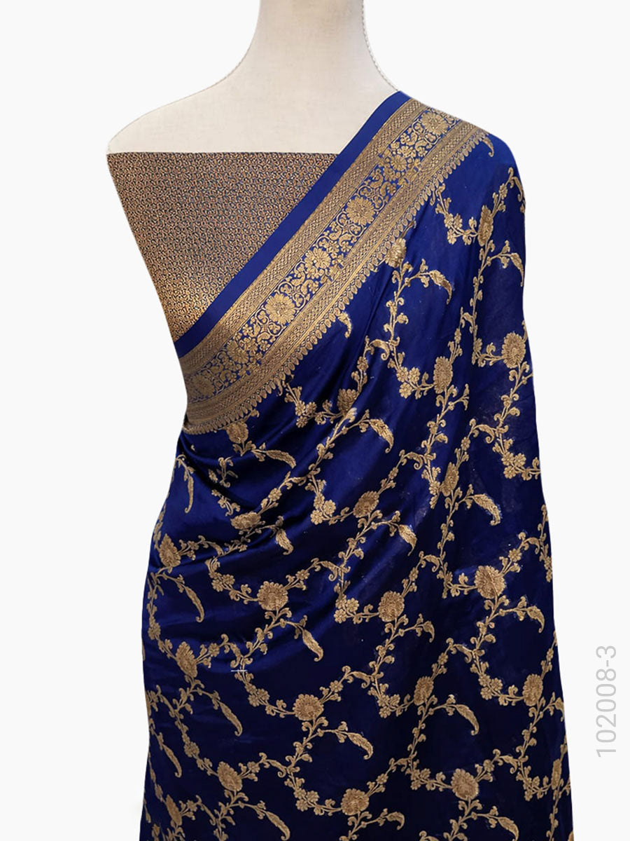 Soft Silk Zari Work Jaal Banarasi Saree