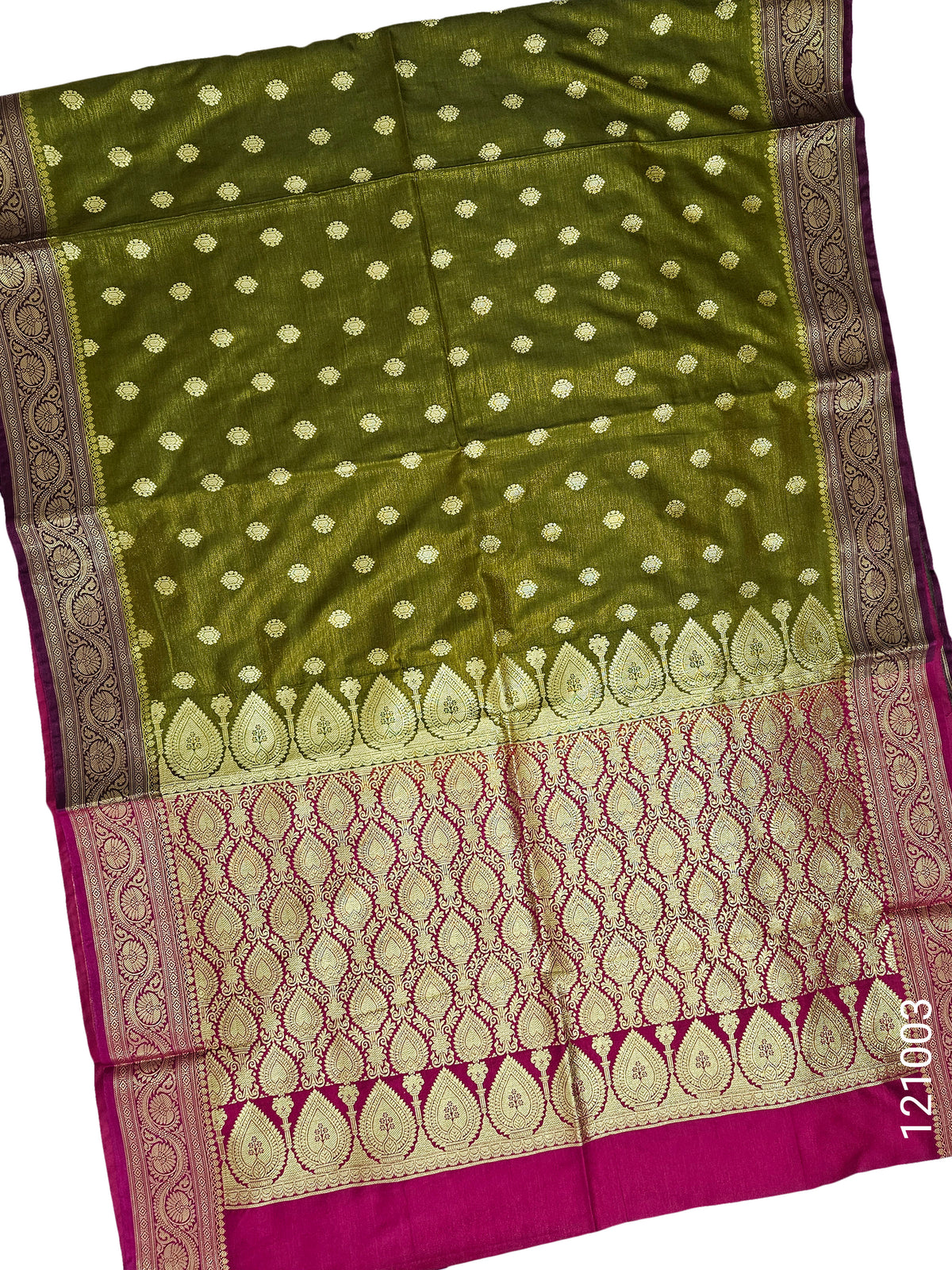 Satin Silk Zari Buti Work Banarasi Saree