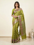 Soft Silk Resham and Zari Work Buta Banarasi Saree
