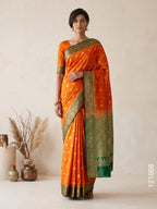 Satin Silk Zari Buti Work Banarasi Saree