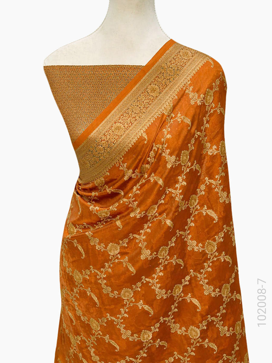 Soft Silk Zari Work Jaal Banarasi Saree