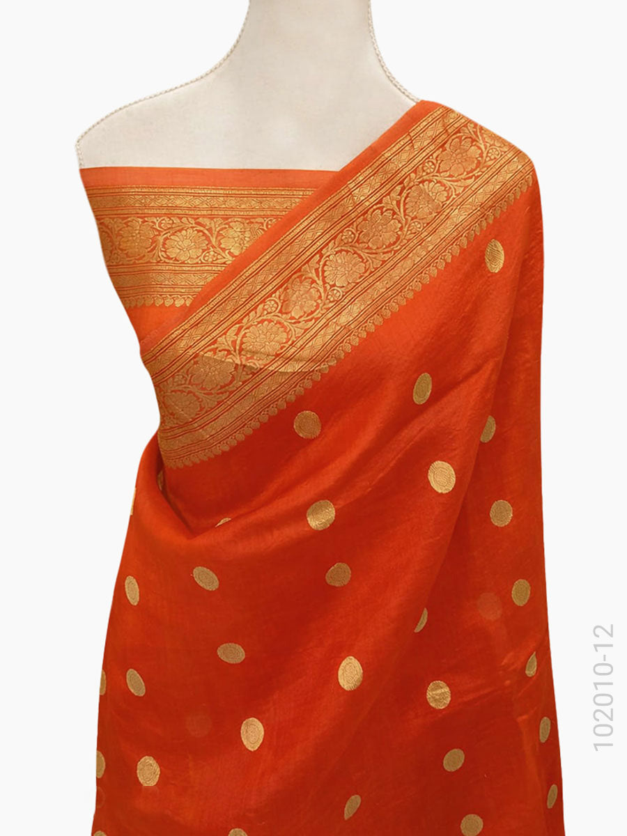 Kora Organza Zari Work Buta Banarasi Saree