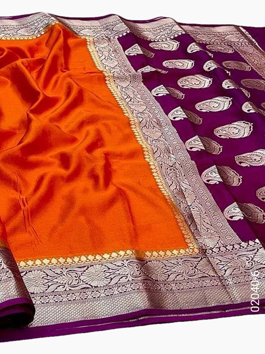 Soft Silk Zari Work Plain Banarasi Saree