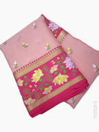 Cotton Embroidery Work Kota Checks Banarasi Saree