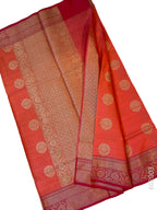 Peach Cotton Silk Zari Work Banarasi Saree