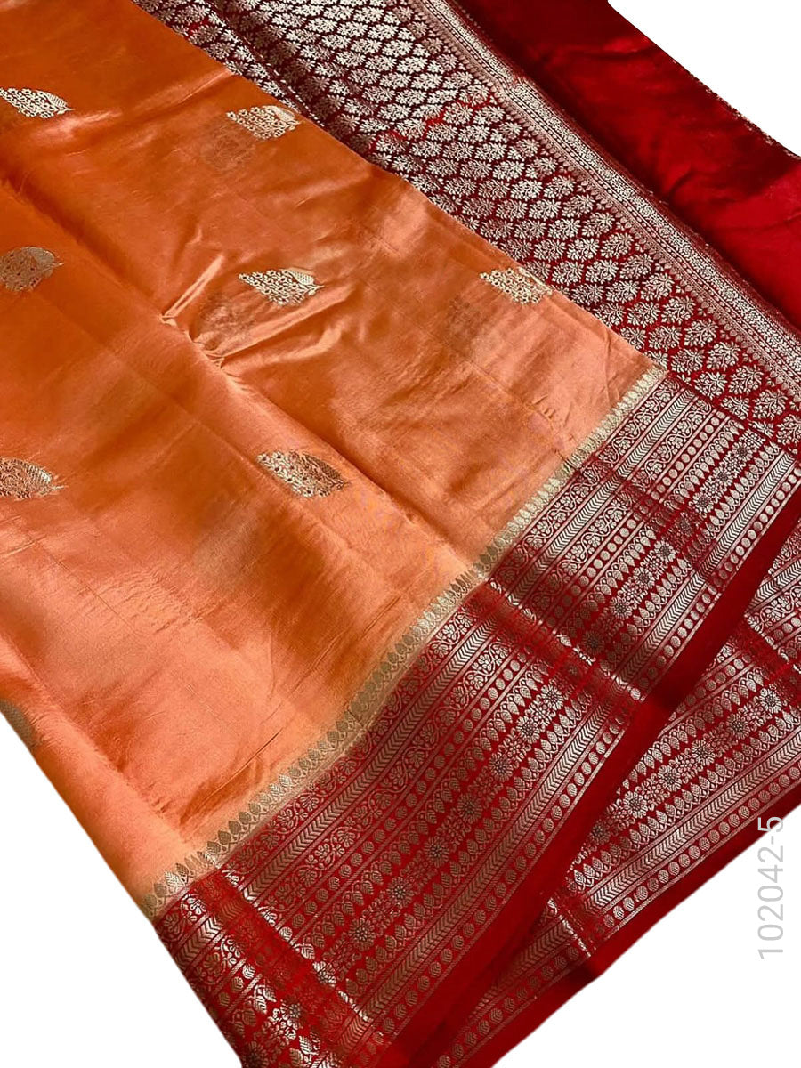 Katan Silk Zari Work Buti Banarasi Saree