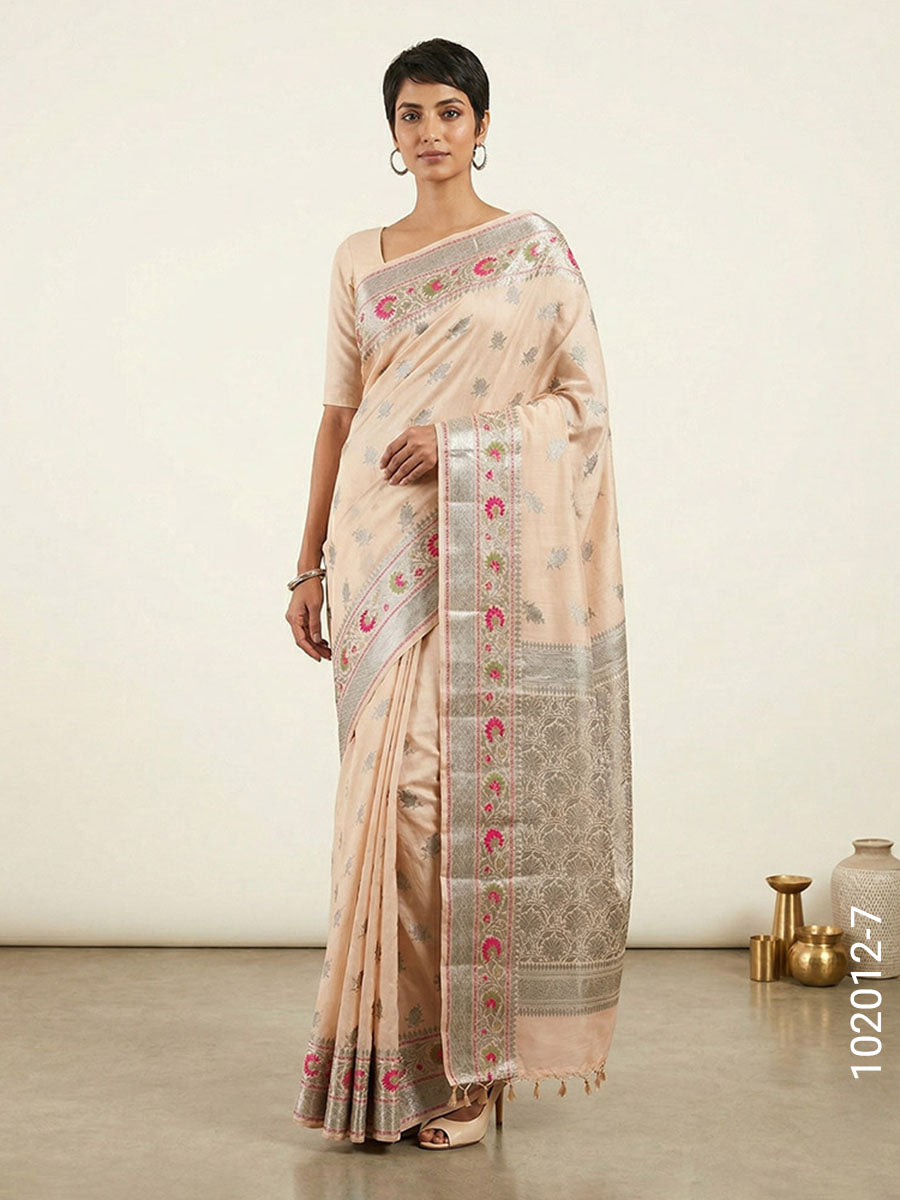 Soft Silk Resham and Zari Work Buta Banarasi Saree