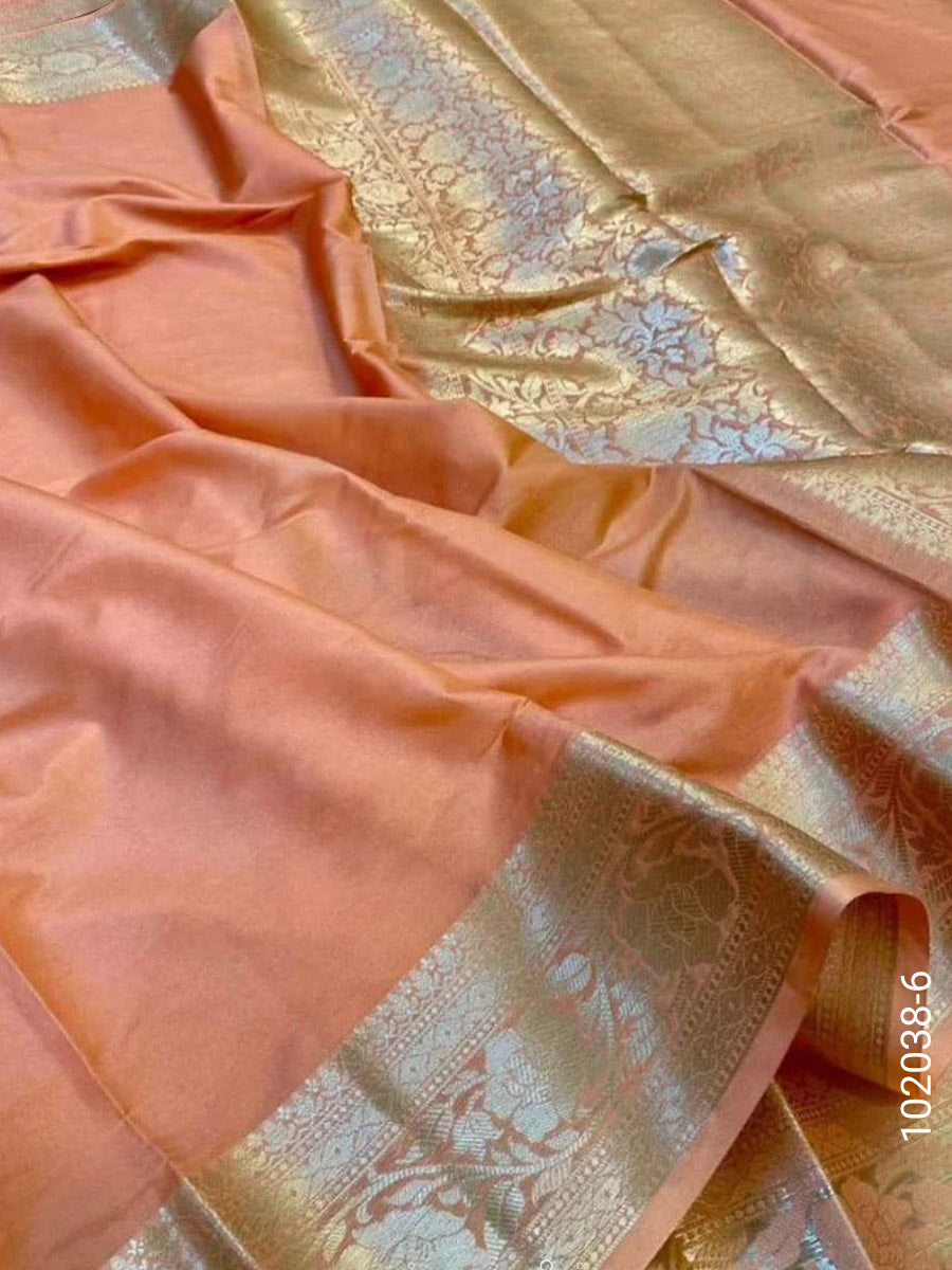 Soft Silk Zari Work Plain Banarasi Saree