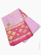 Cotton Embroidery Work Kota Checks Banarasi Saree