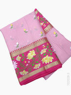 Cotton Embroidery Work Kota Checks Banarasi Saree