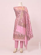 Cotton Silk Zari Jaal Work Banarasi Suit With Cotton Silk Dupatta