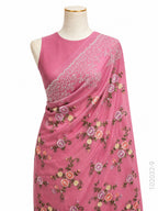Kora Organza Embroidery Work Floral Banarasi Saree