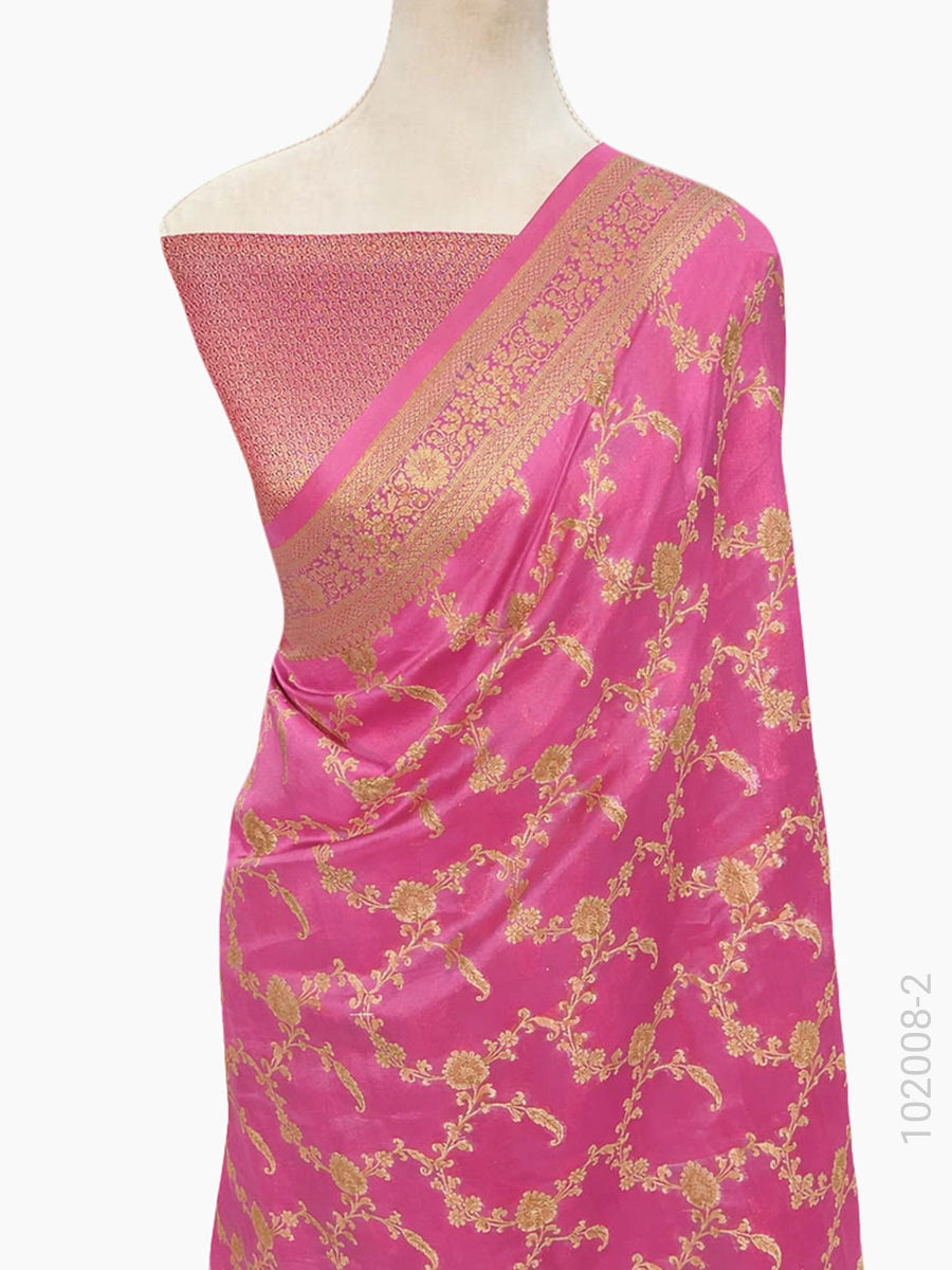 Soft Silk Zari Work Jaal Banarasi Saree