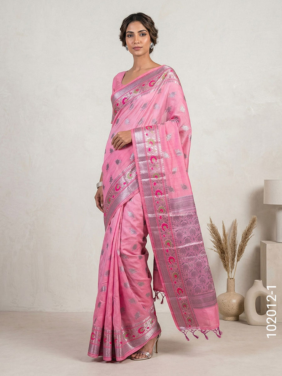 Soft Silk Resham and Zari Work Buta Banarasi Saree
