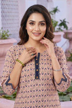 Pretty Pastel Cheeku Rayon Round Neck Short Kurti