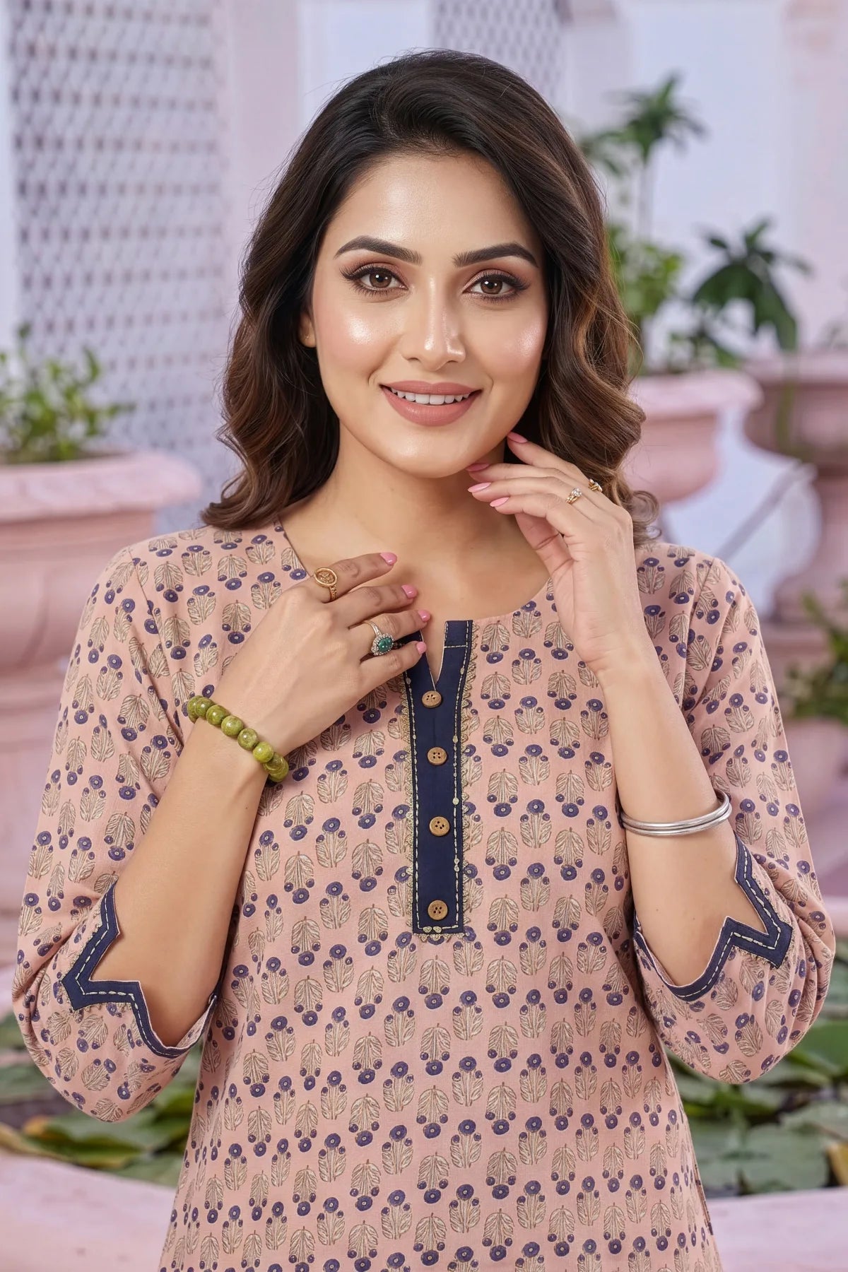 Pretty Pastel Cheeku Rayon Round Neck Short Kurti