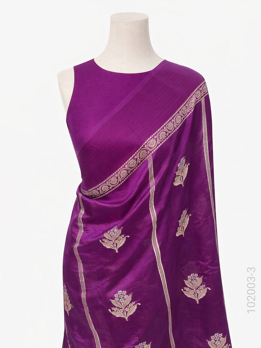 Soft Silk Zari Work Buta Banarasi Saree