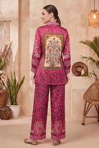 Hot Pink Crepe Silk Bandhani Print Co Ord Set
