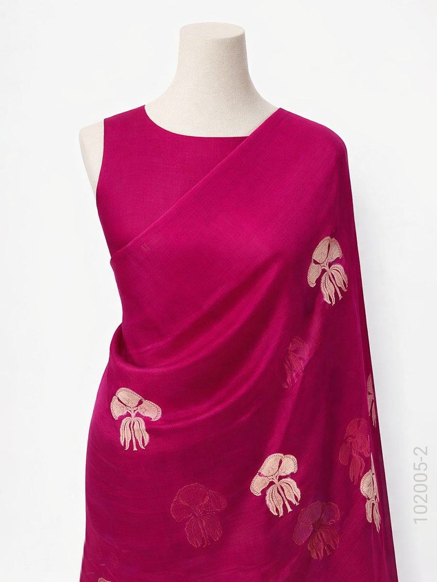 Kora Organza Zari Work Buta Banarasi Saree