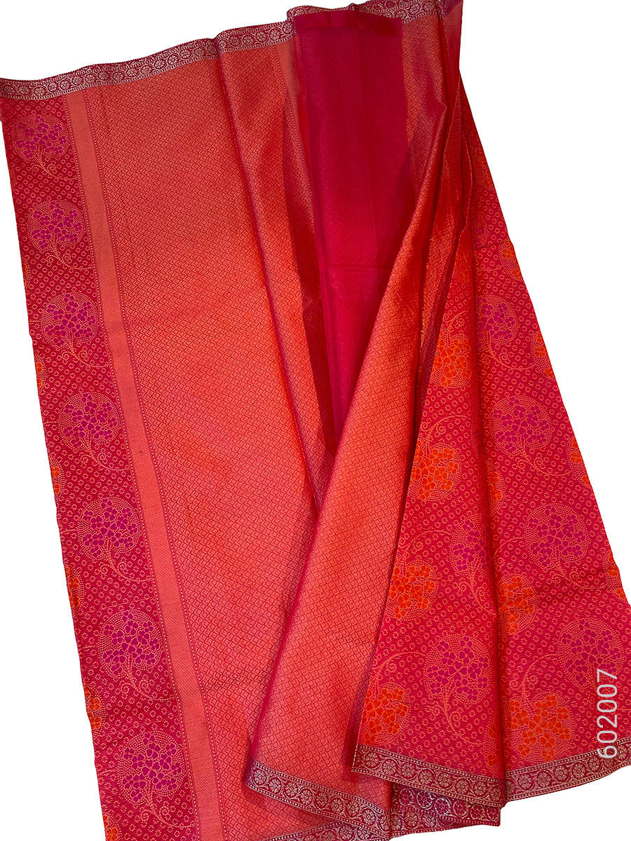 Red Cotton Silk Zari Work Banarasi Saree