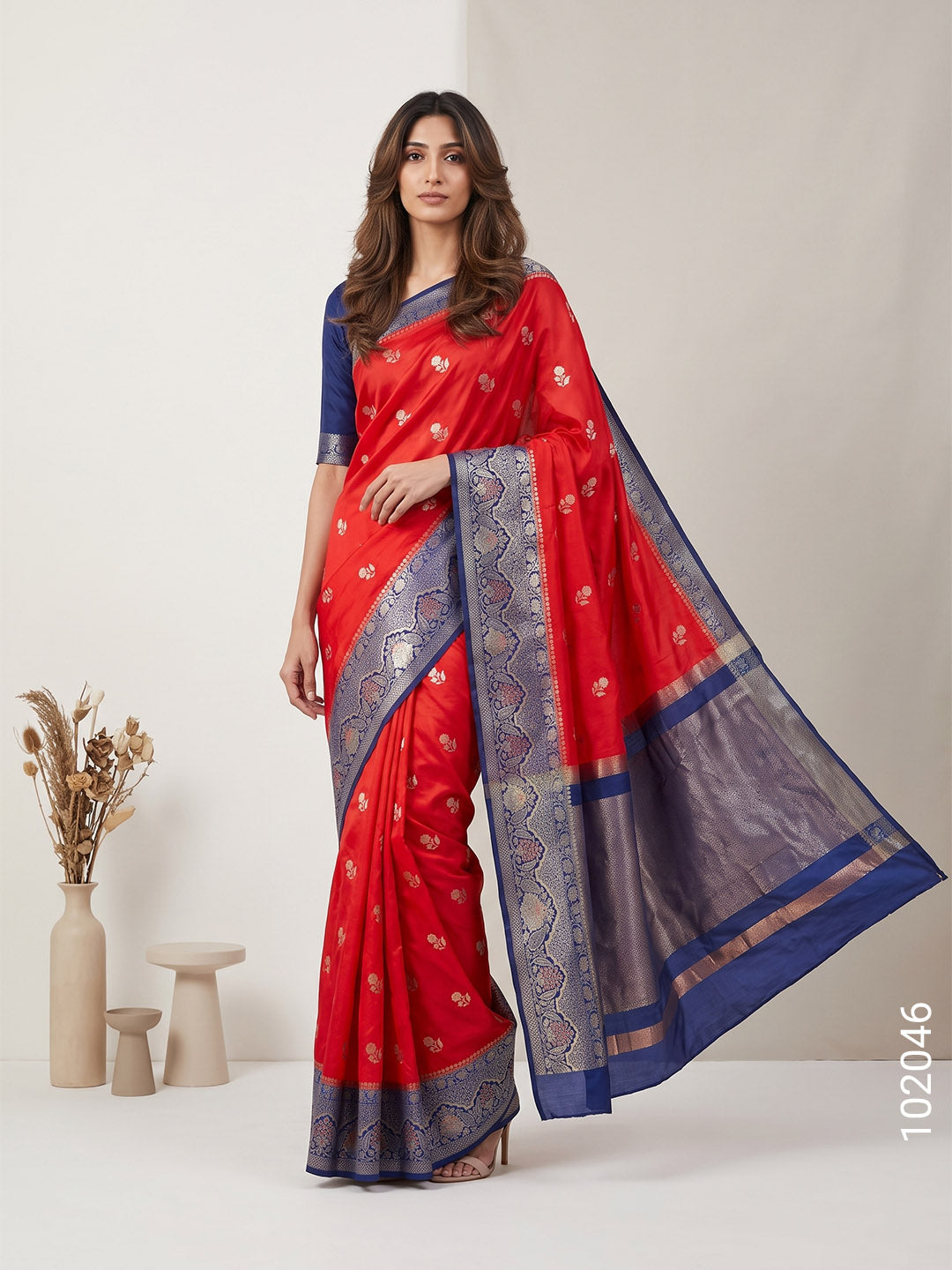 Dupion Silk Zari Buti Work Banarasi Saree