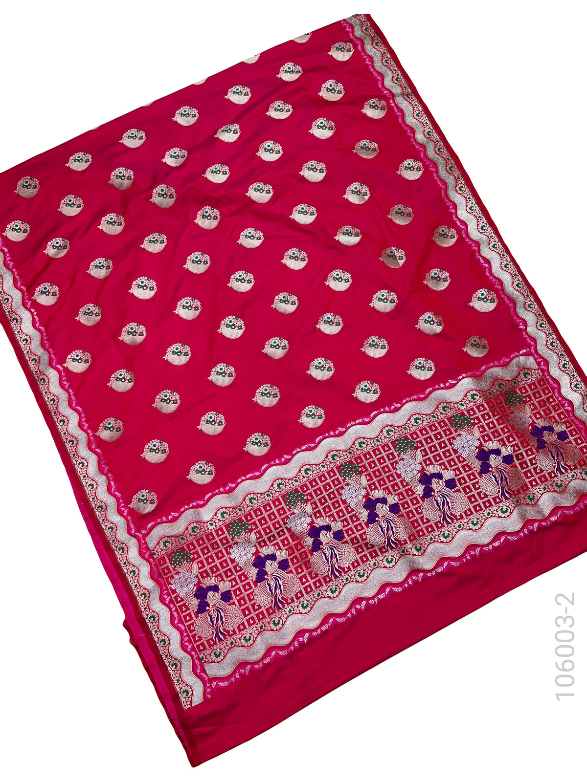 Mashru Silk Resham and Zari Alfi Buta Work Banarasi Saree