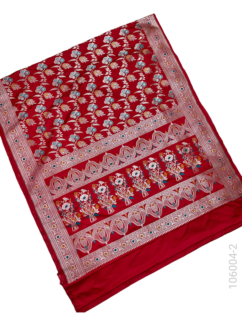 Mashru Silk Resham and Zari Alfi Jaal Work Banarasi Saree