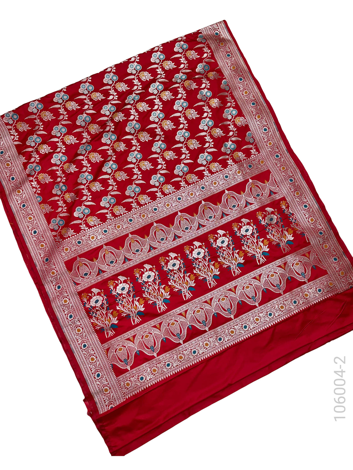 Mashru Silk Resham and Zari Alfi Jaal Work Banarasi Saree