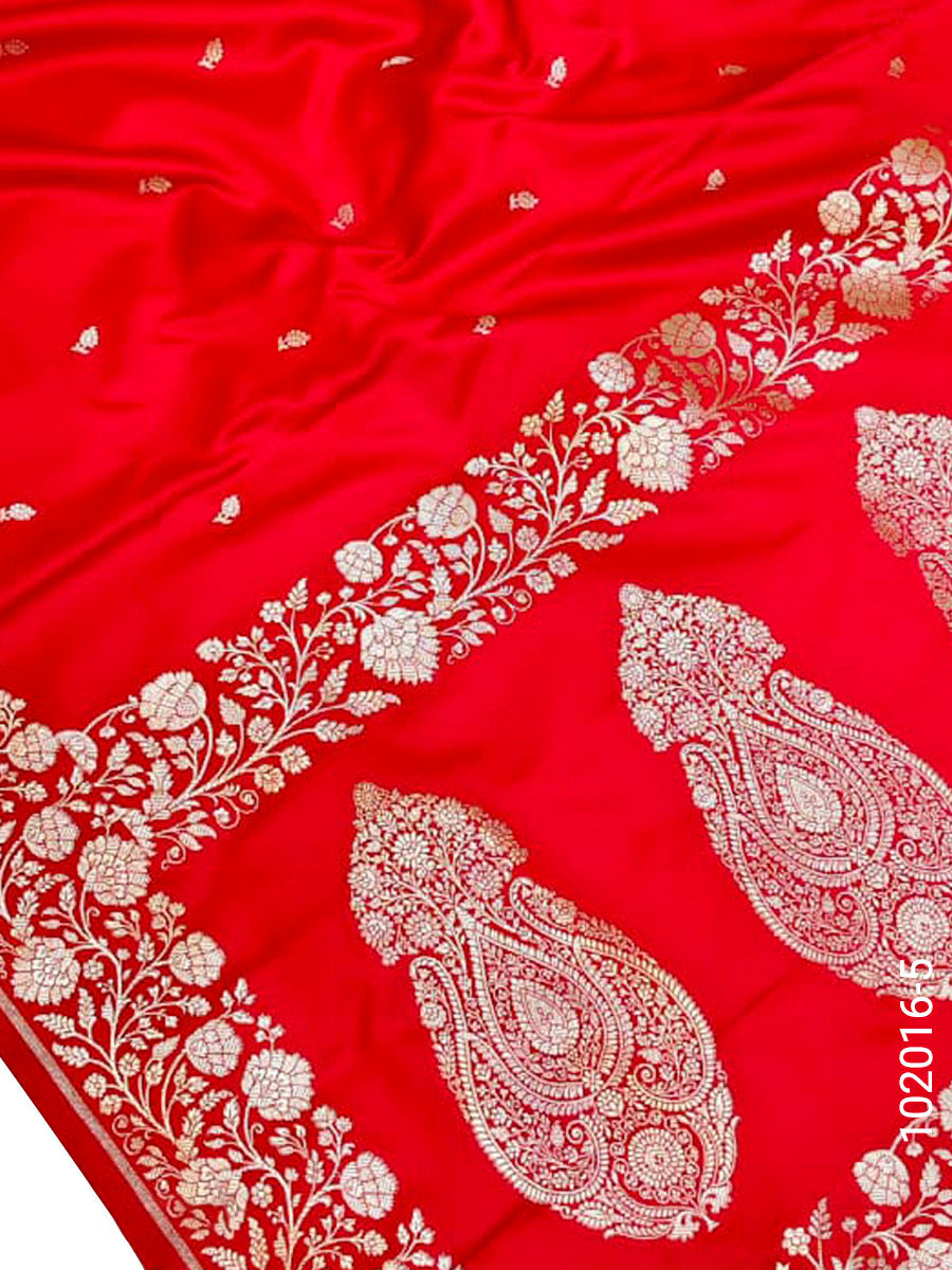 Mashru Silk Zari Work Buti Banarasi Saree