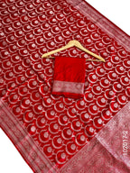 Mashru Silk Zari Work Jaal Banarasi Saree