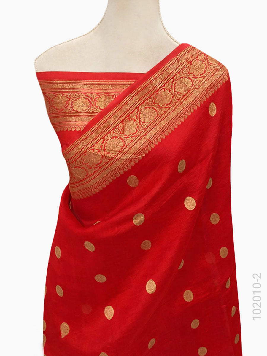 Kora Organza Zari Work Buta Banarasi Saree