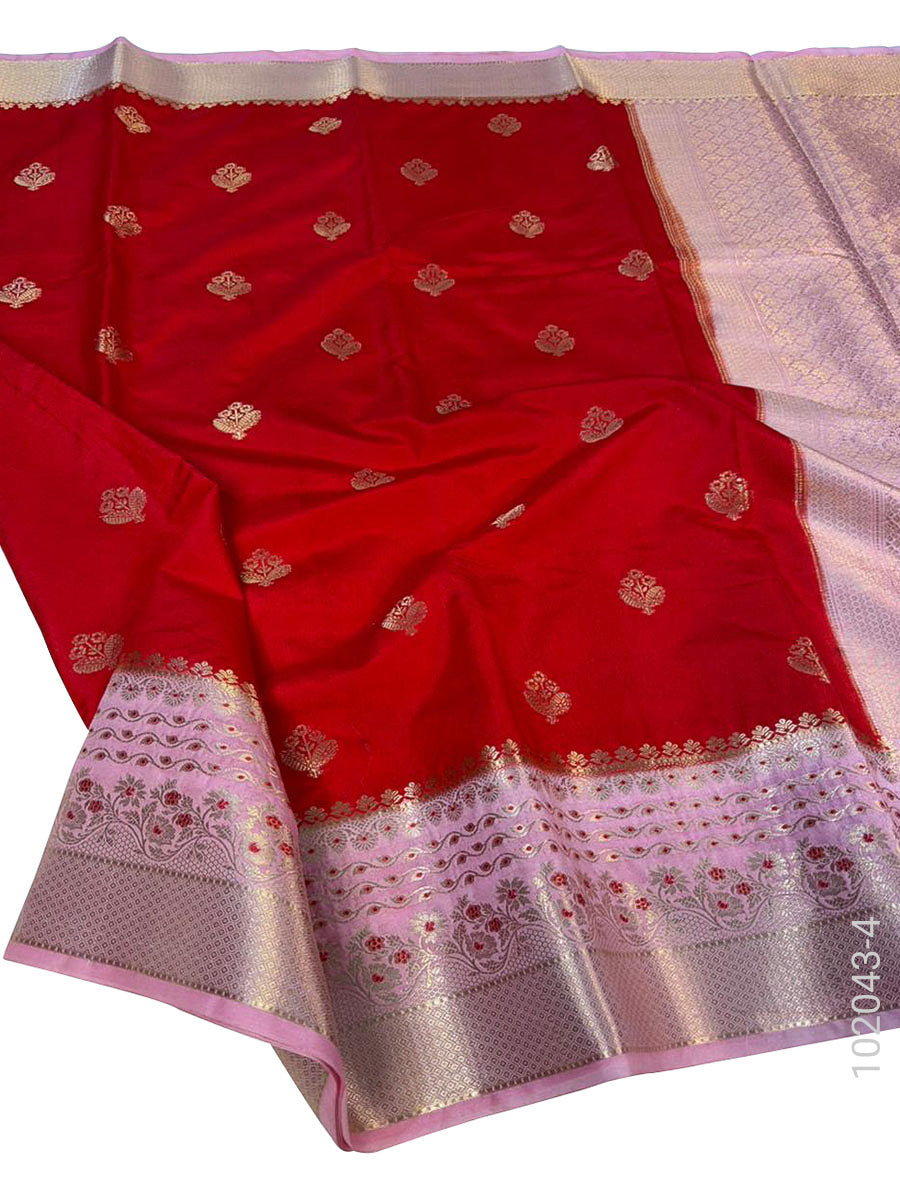Soft Silk Zari Work Buta Banarasi Saree