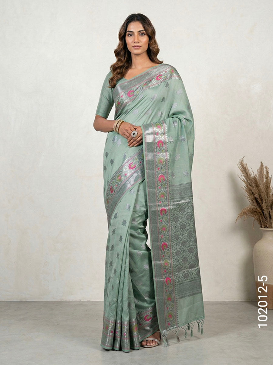 Soft Silk Resham and Zari Work Buta Banarasi Saree