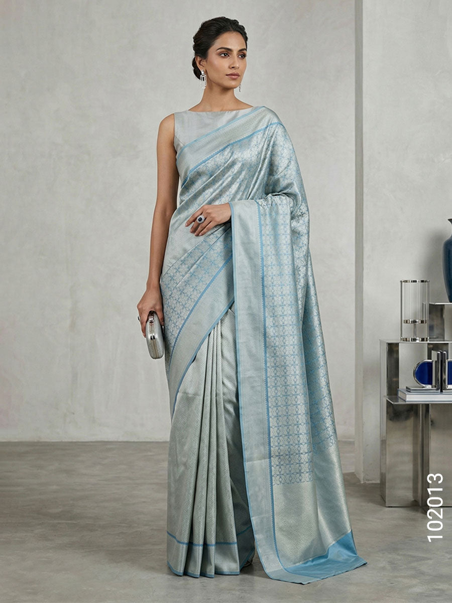 Art Silk Zari Work Jamdani Banarasi Saree
