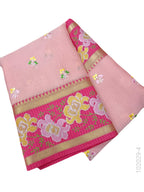 Cotton Embroidery Work Kota Checks Banarasi Saree