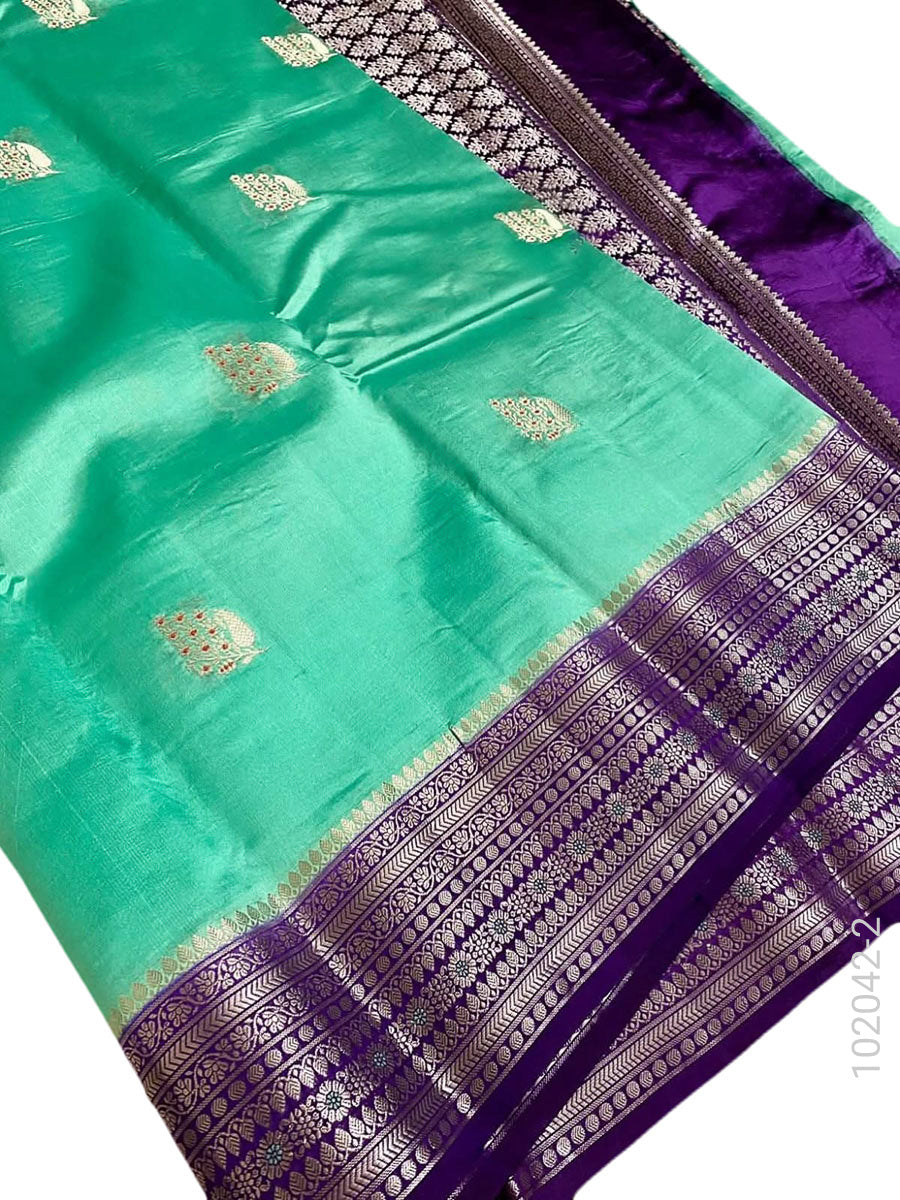 Katan Silk Zari Work Buti Banarasi Saree