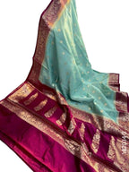 Kora Organza Zari Work Buti Banarasi Saree