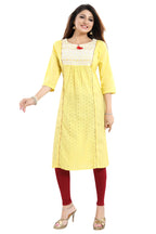 Yellow Cotton Chicken Tunic with Pom Pom Detail