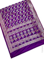 Mashru Silk Resham and Zari Alfi Jaal Work Banarasi Saree