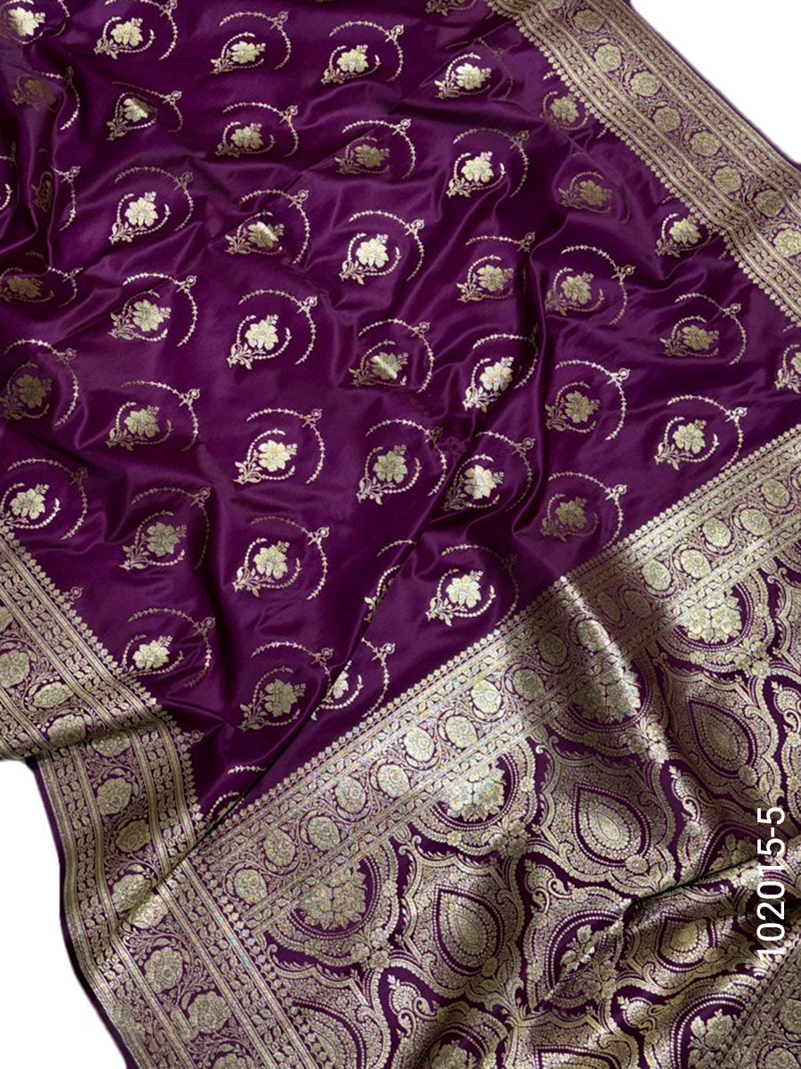 Mashru Silk Zari Work Jaal Banarasi Saree