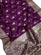 Mashru Silk Zari Work Jaal Banarasi Saree