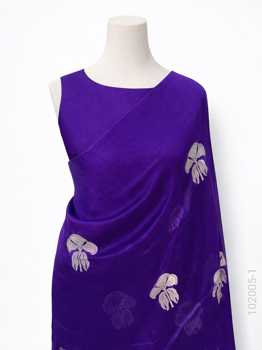 Kora Organza Zari Work Buta Banarasi Saree